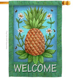 Welcome Pineapple - Fruits Food Vertical Impressions Decorative Flags HG117036 Made In USA