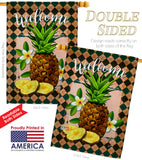 Welcome Pineapple - Fruits Food Vertical Impressions Decorative Flags HG137026 Made In USA