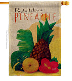 Party like Pineapple - Fruits Food Vertical Impressions Decorative Flags HG137472 Made In USA