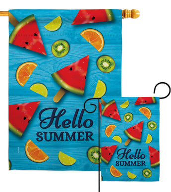 Summer Fruits - Fruits Food Vertical Impressions Decorative Flags HG117081 Made In USA