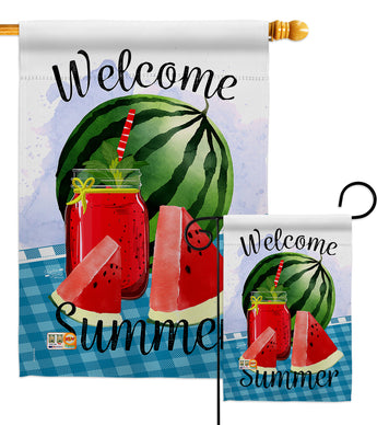 Watermelon Summer - Fruits Food Vertical Impressions Decorative Flags HG137023 Made In USA