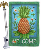 Welcome Pineapple - Fruits Food Vertical Impressions Decorative Flags HG117036 Made In USA