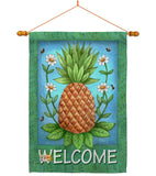 Welcome Pineapple - Fruits Food Vertical Impressions Decorative Flags HG117036 Made In USA