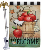 Apple Basket - Fruits Food Vertical Impressions Decorative Flags HG117039 Made In USA