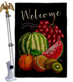 Welcome Fruity - Fruits Food Vertical Impressions Decorative Flags HG117068 Made In USA