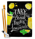 Take Break Lemonade - Fruits Food Vertical Impressions Decorative Flags HG137277 Made In USA