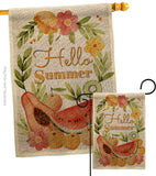 Hello Fruity - Fruits Food Vertical Impressions Decorative Flags HG192604 Made In USA