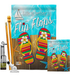 Better in Flip Flops - Fun In The Sun Summer Vertical Impressions Decorative Flags HG106003 Made In USA