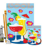 Cool Day - Fun In The Sun Summer Vertical Applique Decorative Flags HG106047