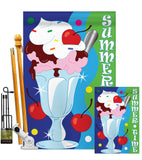 Summer Time Ice Cream - Fun In The Sun Summer Vertical Applique Decorative Flags HG106051