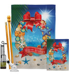 Summer Wreath - Fun In The Sun Summer Vertical Impressions Decorative Flags HG106062 Made In USA