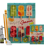 Sweet Popsicles - Fun In The Sun Summer Vertical Impressions Decorative Flags HG106090 Made In USA