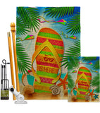 Summer Flip Flop - Fun In The Sun Summer Vertical Impressions Decorative Flags HG106099 Made In USA