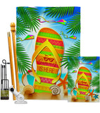 Summer Flip Flop - Fun In The Sun Summer Vertical Impressions Decorative Flags HG106099 Made In USA