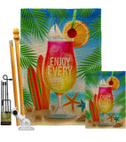 Enjoy Every Moment - Fun In The Sun Summer Vertical Impressions Decorative Flags HG106101 Made In USA