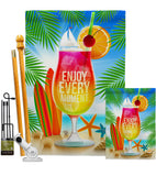 Enjoy Every Moment - Fun In The Sun Summer Vertical Impressions Decorative Flags HG106101 Made In USA