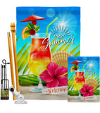 Summer Welcome - Fun In The Sun Summer Vertical Impressions Decorative Flags HG106102 Made In USA