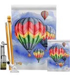 Summer Hot Air Balloon - Fun In The Sun Summer Vertical Impressions Decorative Flags HG192198 Made In USA