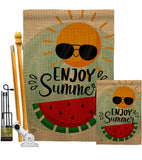 Enjoy Summer - Fun In The Sun Summer Vertical Impressions Decorative Flags HG192229 Made In USA