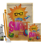 Hello Summer - Fun In The Sun Summer Vertical Impressions Decorative Flags HG192397 Made In USA