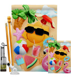 Chilling Sun - Fun In The Sun Summer Vertical Impressions Decorative Flags HG192611 Made In USA