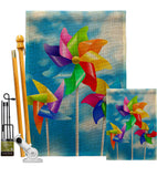 Pinwheels - Fun In The Sun Summer Vertical Impressions Decorative Flags HG192642 Made In USA