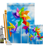 Pinwheels - Fun In The Sun Summer Vertical Impressions Decorative Flags HG192642 Made In USA