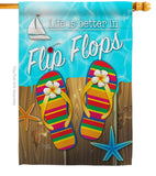 Better in Flip Flops - Fun In The Sun Summer Vertical Impressions Decorative Flags HG106003 Made In USA