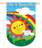 Life Is Beautiful - Fun In The Sun Summer Vertical Applique Decorative Flags HG106040