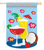 Cool Day - Fun In The Sun Summer Vertical Applique Decorative Flags HG106047