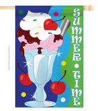 Summer Time Ice Cream - Fun In The Sun Summer Vertical Applique Decorative Flags HG106051