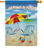 Vamonos de Playa - Fun In The Sun Summer Vertical Impressions Decorative Flags HG106057S Made In USA