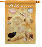 Welcome Shells - Fun In The Sun Summer Vertical Impressions Decorative Flags HG106059 Imported