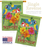 Welcome Tropical - Fun In The Sun Summer Vertical Impressions Decorative Flags HG106066 Made In USA