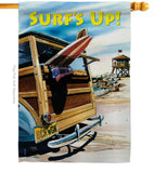 Beach Wagon - Fun In The Sun Summer Vertical Impressions Decorative Flags HG106068 Made In USA