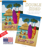 Surf's Up Hut - Fun In The Sun Summer Vertical Impressions Decorative Flags HG106070 Made In USA