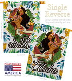 Hula Girl - Fun In The Sun Summer Vertical Impressions Decorative Flags HG106083 Made In USA