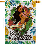 Hula Girl - Fun In The Sun Summer Vertical Impressions Decorative Flags HG106083 Made In USA