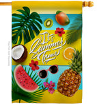 Fruity Summer Time - Fun In The Sun Summer Vertical Impressions Decorative Flags HG106085 Made In USA