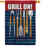 Grill On - Fun In The Sun Summer Vertical Impressions Decorative Flags HG106086 Made In USA