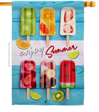 Sweet Popsicles - Fun In The Sun Summer Vertical Impressions Decorative Flags HG106090 Made In USA