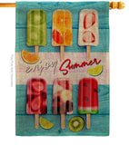 Sweet Popsicles - Fun In The Sun Summer Vertical Impressions Decorative Flags HG106090 Made In USA