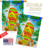 Summer Flip Flop - Fun In The Sun Summer Vertical Impressions Decorative Flags HG106099 Made In USA