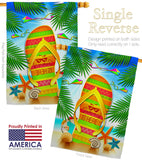 Summer Flip Flop - Fun In The Sun Summer Vertical Impressions Decorative Flags HG106099 Made In USA