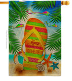 Summer Flip Flop - Fun In The Sun Summer Vertical Impressions Decorative Flags HG106099 Made In USA