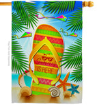 Summer Flip Flop - Fun In The Sun Summer Vertical Impressions Decorative Flags HG106099 Made In USA