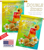 Shells & Drinks - Fun In The Sun Summer Vertical Impressions Decorative Flags HG106100 Made In USA