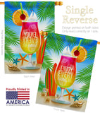 Enjoy Every Moment - Fun In The Sun Summer Vertical Impressions Decorative Flags HG106101 Made In USA