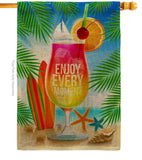 Enjoy Every Moment - Fun In The Sun Summer Vertical Impressions Decorative Flags HG106101 Made In USA