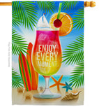 Enjoy Every Moment - Fun In The Sun Summer Vertical Impressions Decorative Flags HG106101 Made In USA